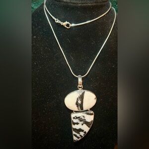 Genuine Native American Buffalo Turquoise/Sterling Silver Necklace